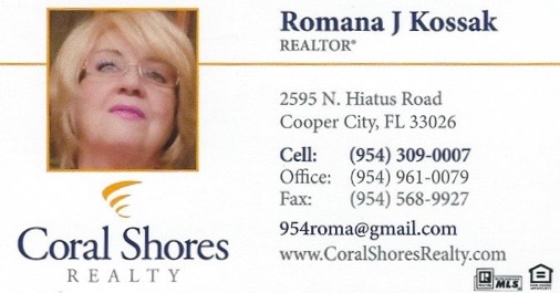 Romana Kossak - Polish Realtor in Cooper City, Broward County, Florida, Polski Pośrednik Nieruchomości